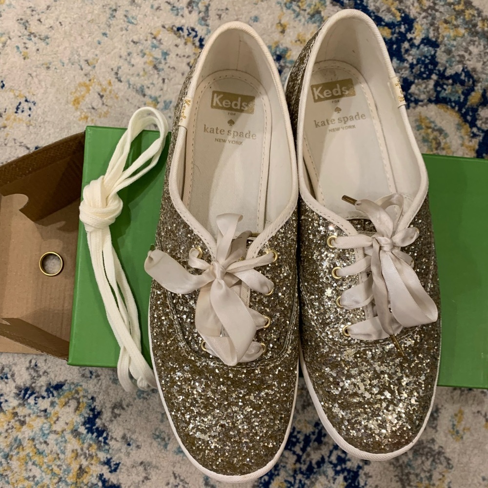 Kate Spade Gold Glitter Keds
